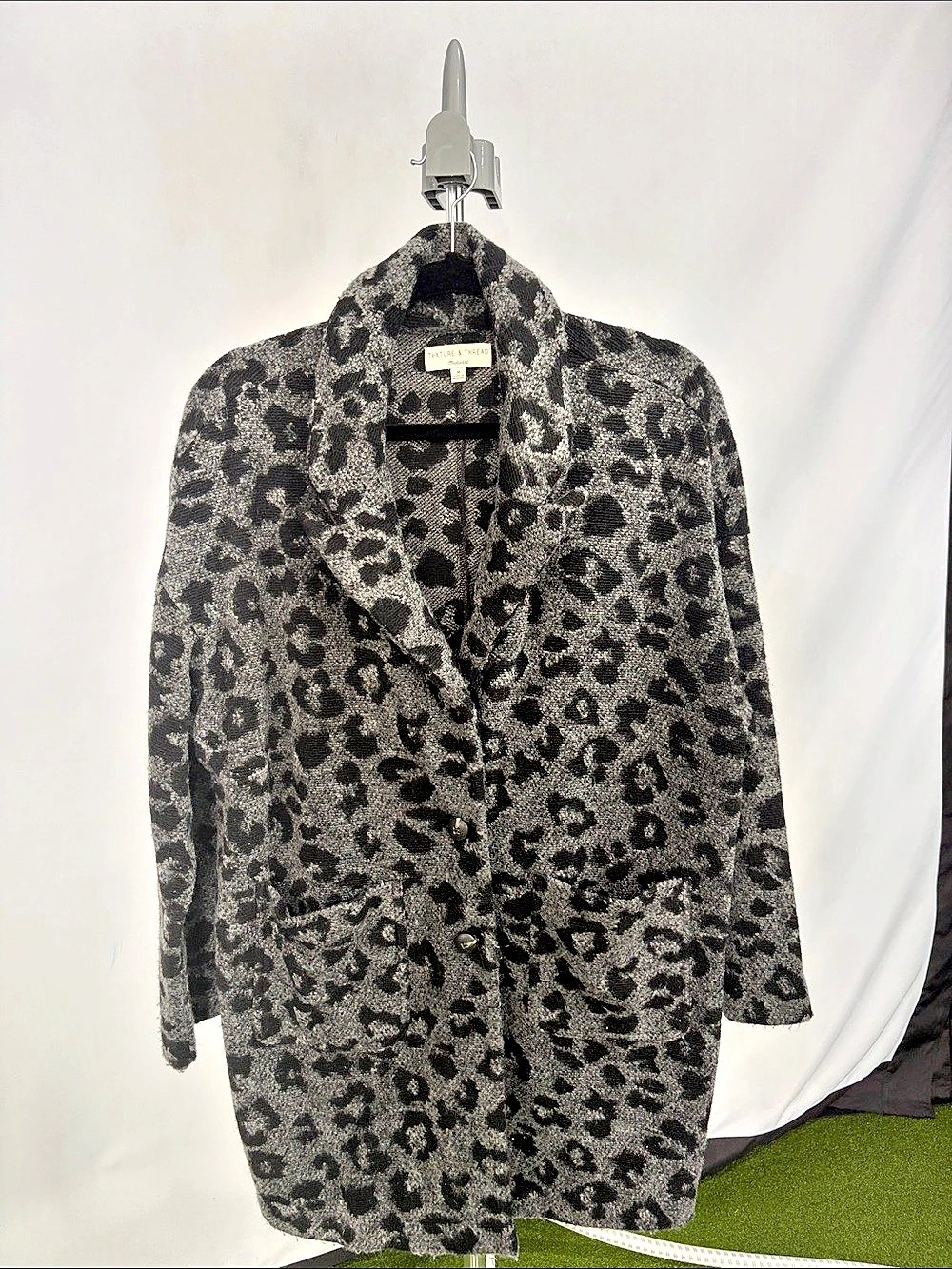 Madewell Women's Leopard Print Blazer Gray - Size Medium